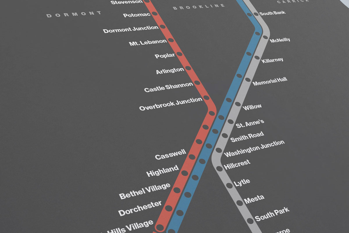 Pittsburgh Light Rail – Dark Mode