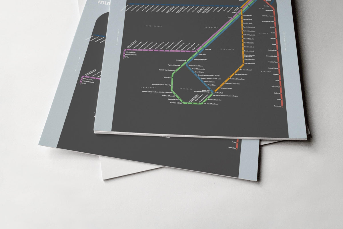 MUNI Metro Map – Dark Mode