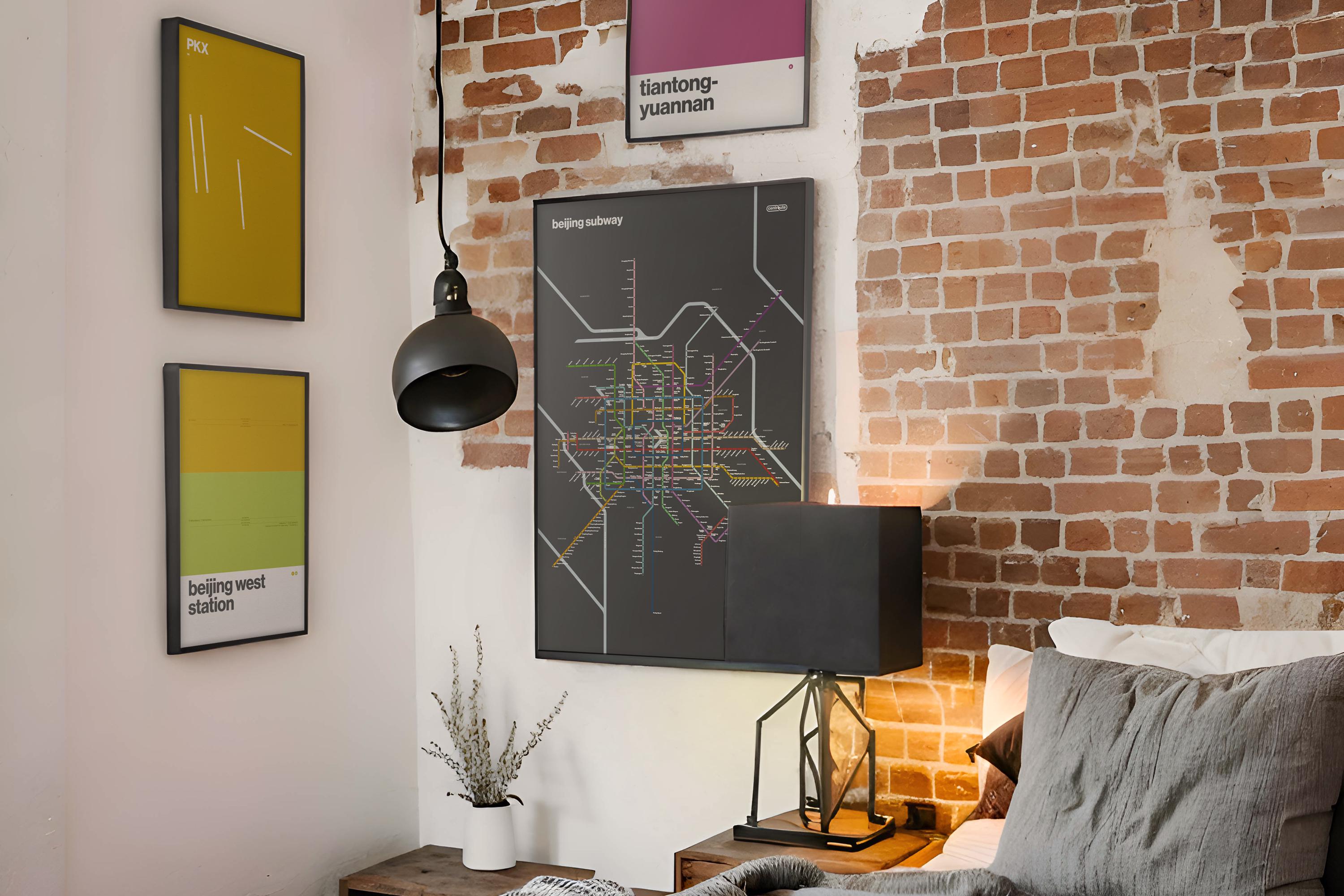 Beijing Metro / English Dark Mode System Map