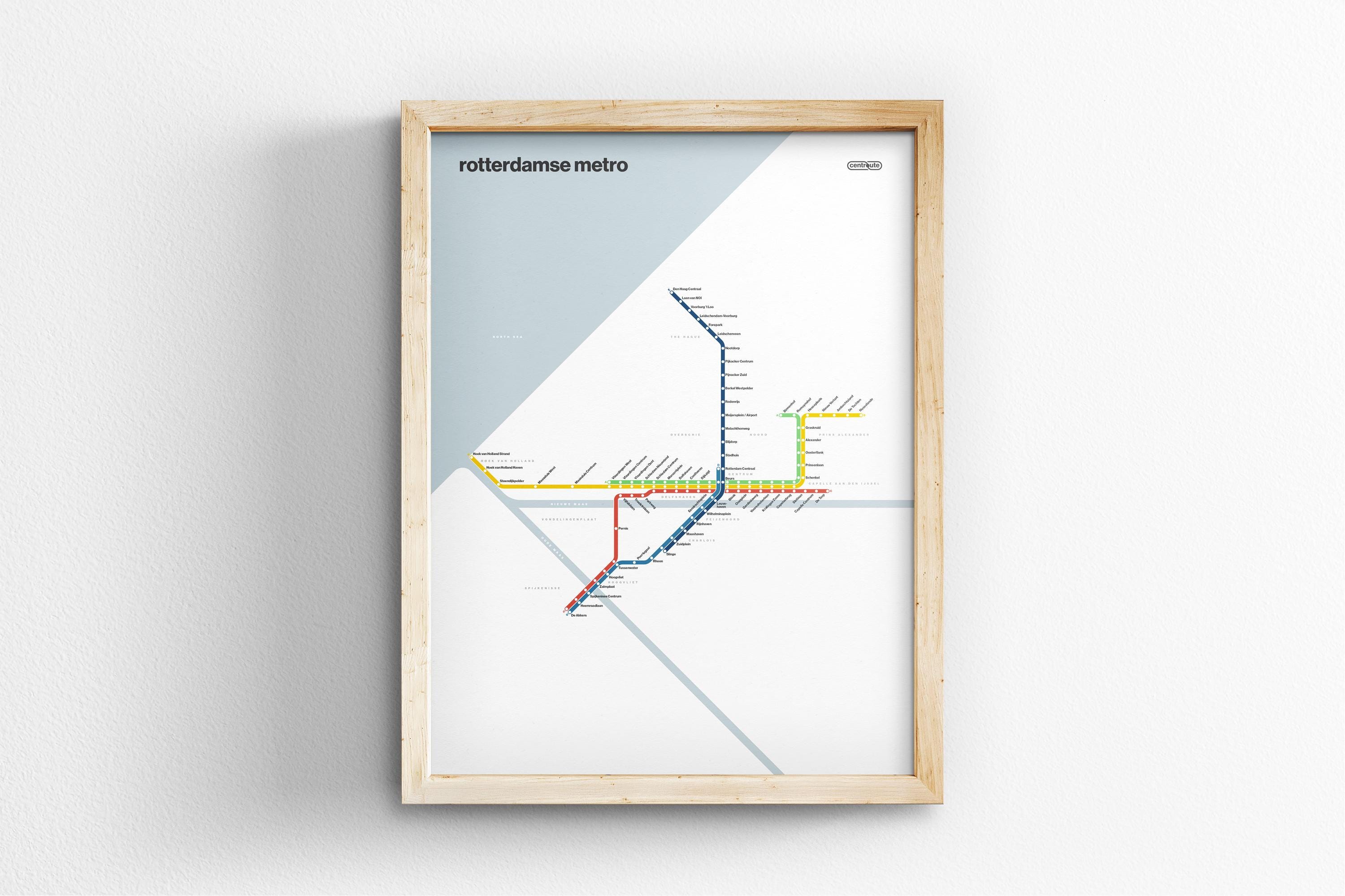 Rotterdam Metro / Light Mode System Map