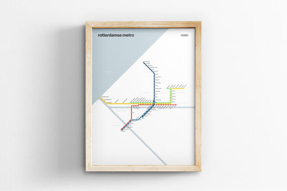 Rotterdam Metro / Light Mode System Map