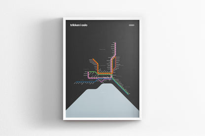 Oslo Trams / Dark Mode System Map