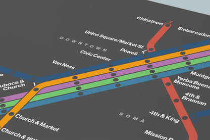 MUNI Metro Map – Dark Mode