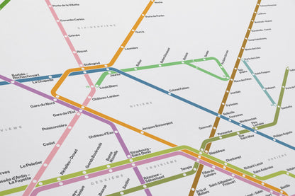 Paris Metro Map –  Vertical Light Mode