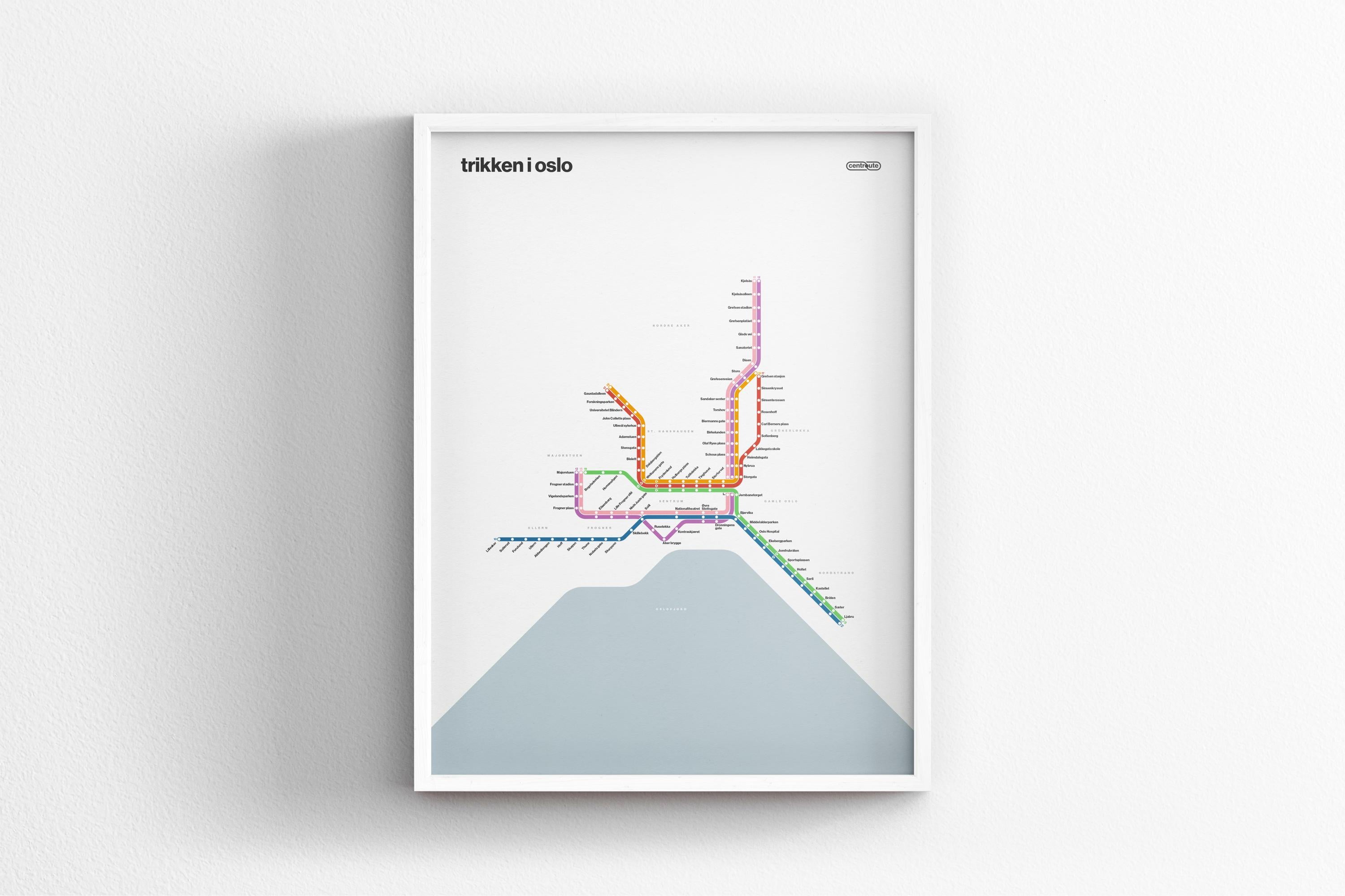 Oslo Trams / Light Mode System Map