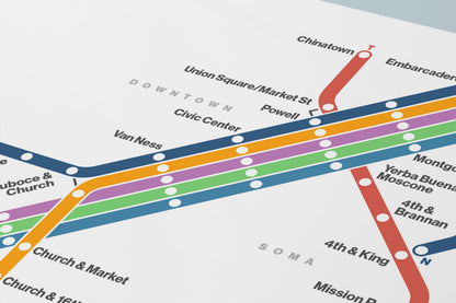 MUNI Metro Map – Light Mode
