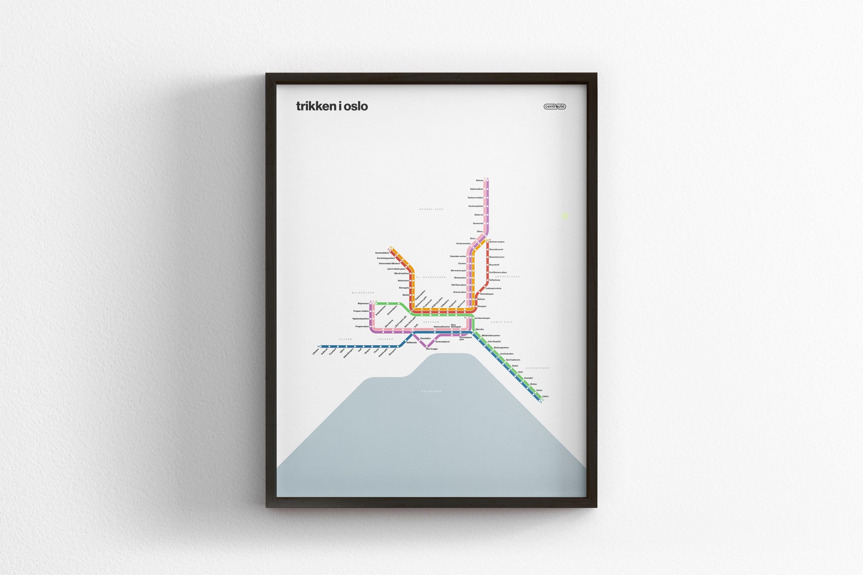 Oslo Trams / Light Mode System Map