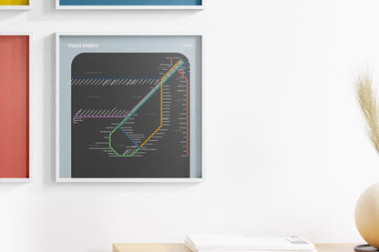 MUNI Metro Map – Dark Mode